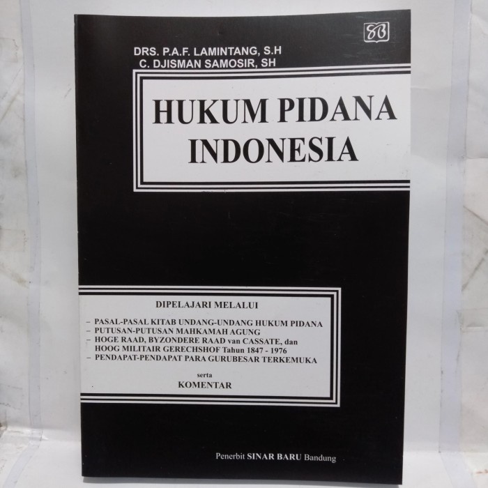 Buku Pidana Hukum Pidana Indonesia Kuhp Serta Komentar