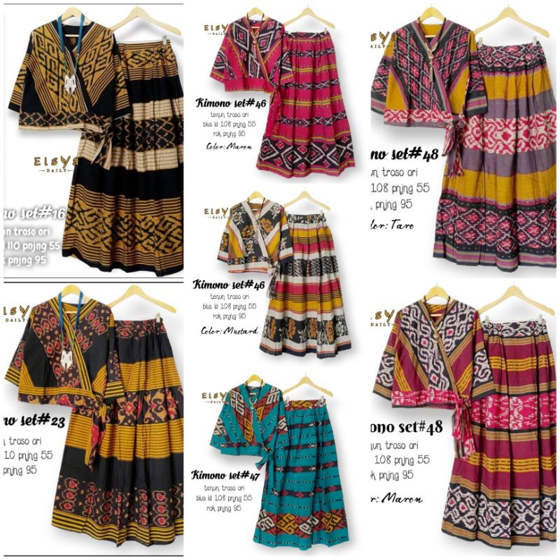 KIMONO SET TENUN ORI TROSO BY ELSYA / SETRLAN ROK TENUN ORI TROSO