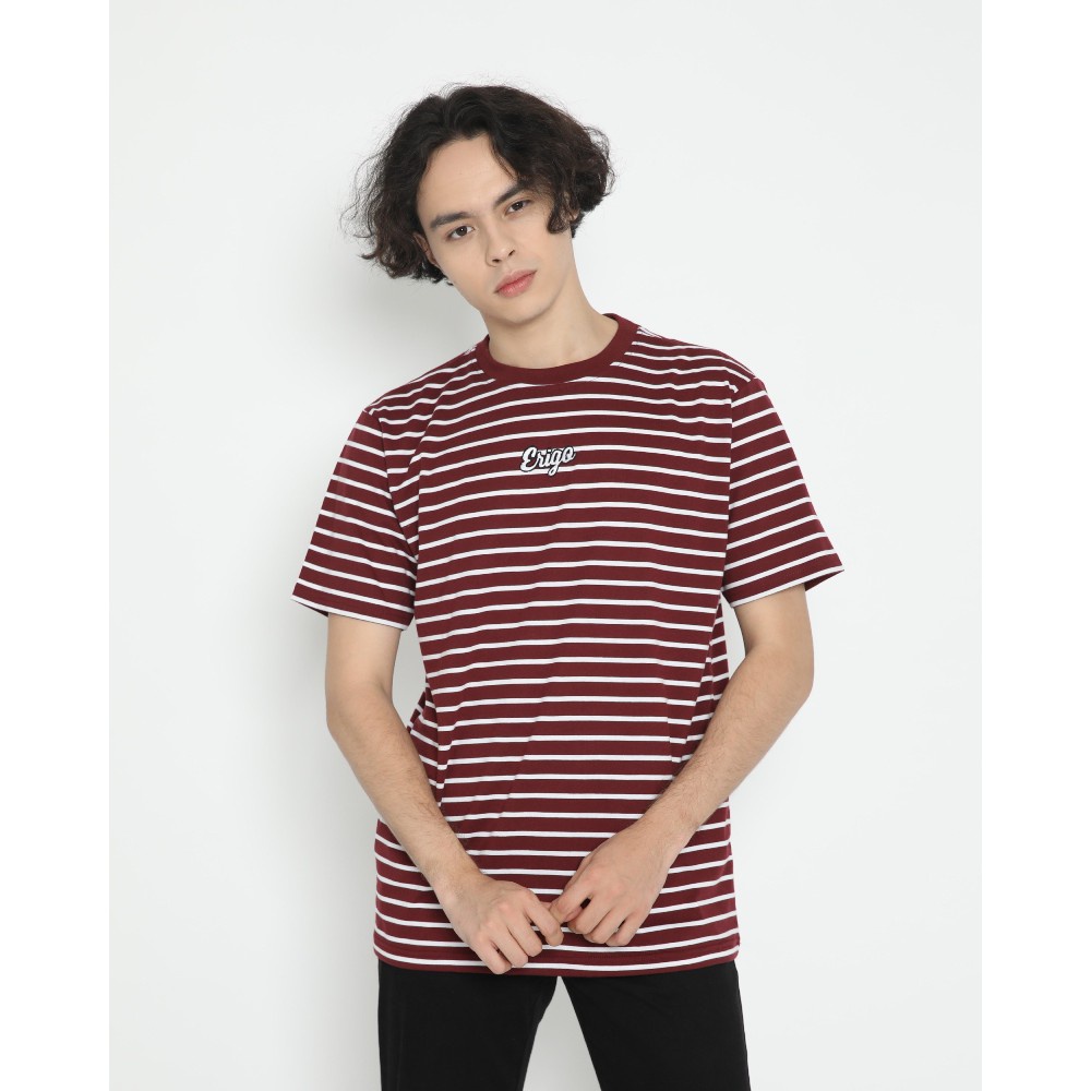 Erigo T-Shirt Stripe Eleora Maroon