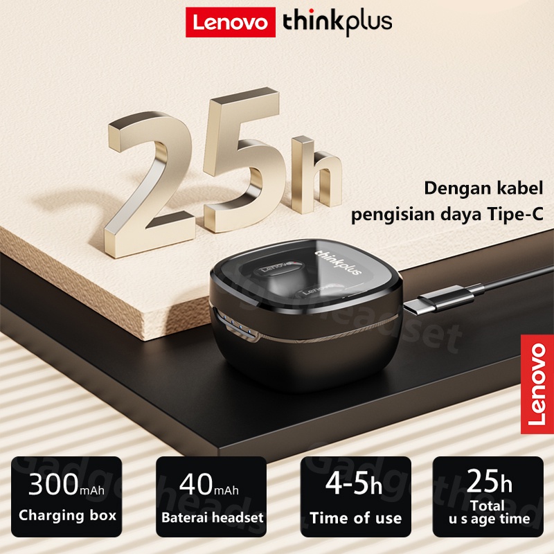 Thinkplus Lenovo XT62 Headset Bluetooth 5.3 Mini Earbud TWS Earphone with Microphone Latensi rendah