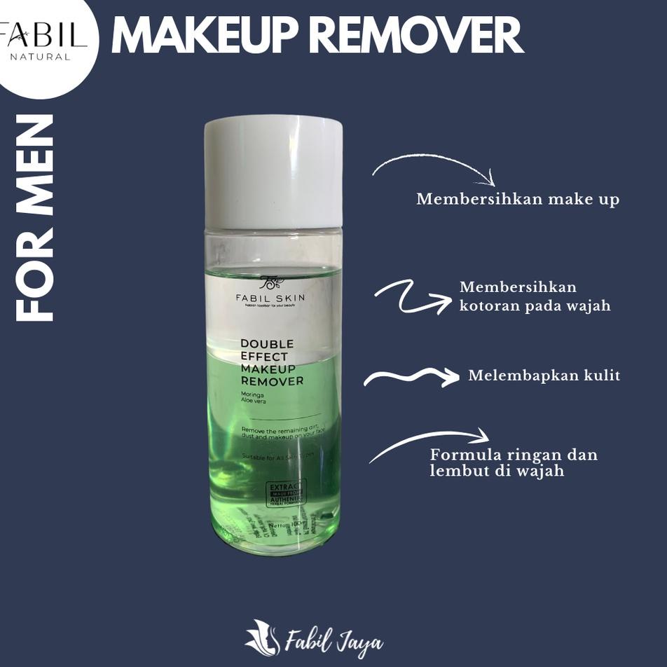 g5G0s--Double Effect Makeup Remover 100 ml Fabil Skincare for Men Cleanser Pembersih Wajah dengan Air Minyak untuk Kulit Normal Kering Berminyak Berjerawat Kusam Sensitif with Bidara Centella Asiatica