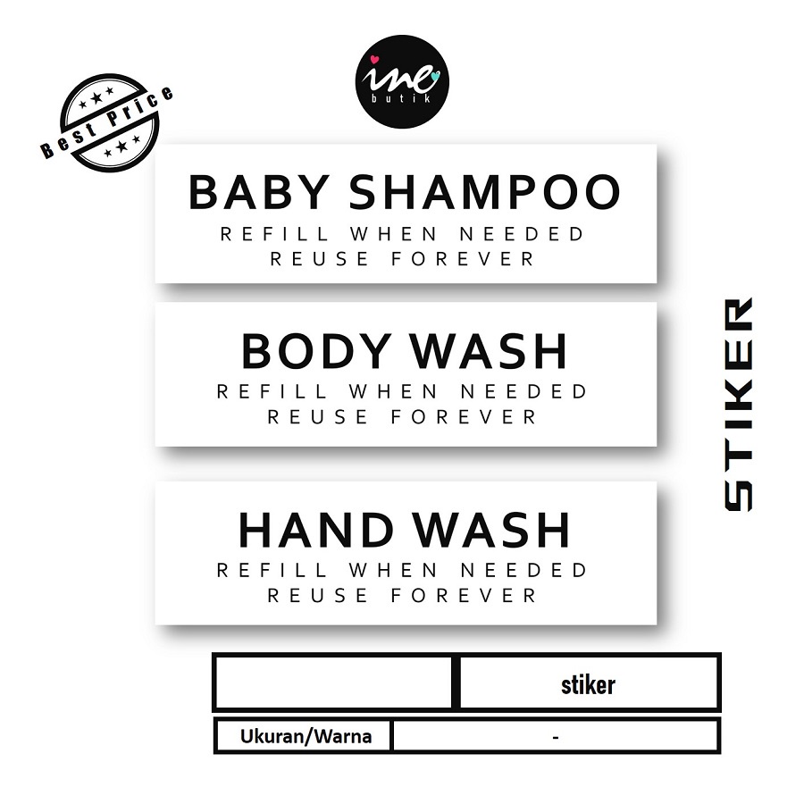 

STIKER BOTOL SABUN KAMAR MANDI | STICKER LABEL VYNIL TRANSPARAN AESTHETIC MINIMALIS