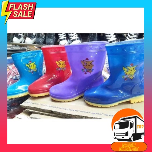 Sepatu Anak Laki Boot Hujan Usia 2 3 4 Tahun Motif Kartun Lucu - Sepatu Anak Boot Hujan Anti Air  Bo