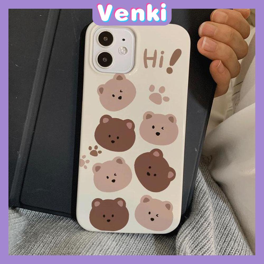 Case iPhone 14 Pro Max TPU Soft Case Cartoon Cute Bear Glossy Khaki Candy Case Camera Protection Shockproof For iPhone 14 13 12 11 Plus Pro Max 7 Plus X XR