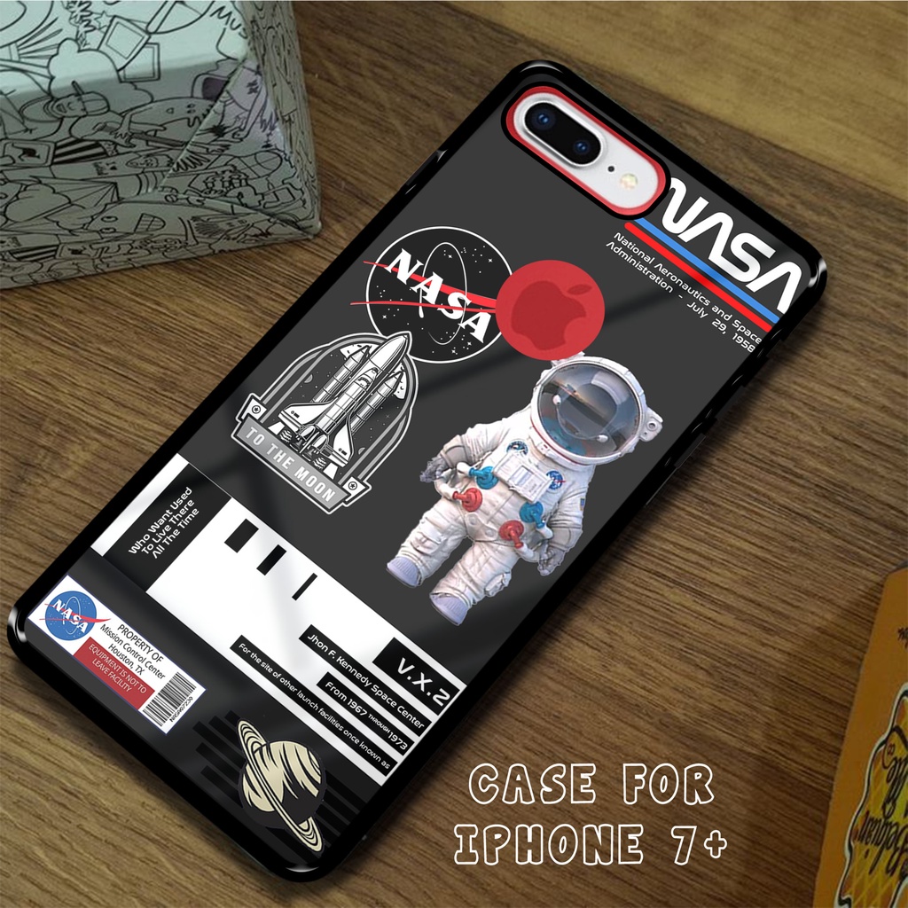Case IPHONE 7 PLUS / 8 PLUS  - Casing IPHONE 7 PLUS / 8 PLUS [ NASA MOON ] Silikon IPHONE 7 PLUS / 8