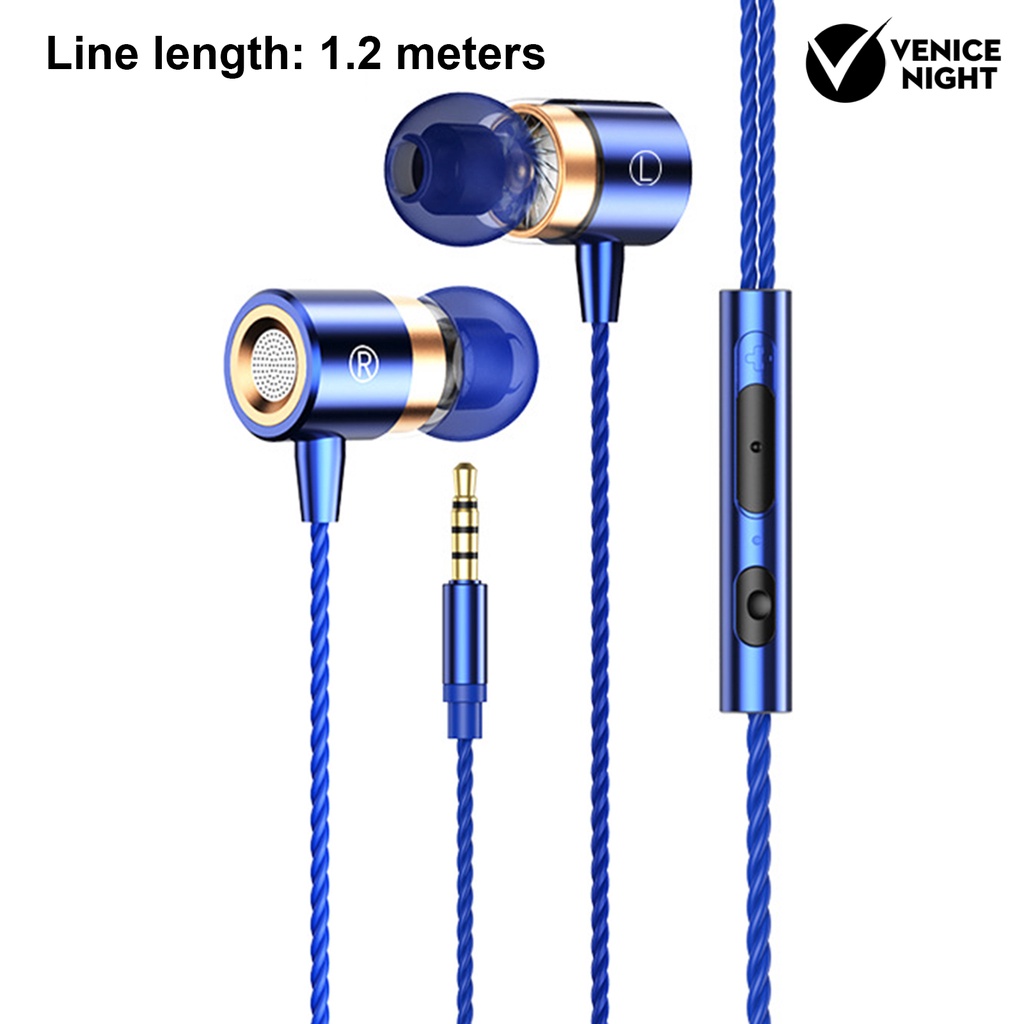 (VNEP) (Berkabel) Earphone In-ear Heavy Bass 3.5mm Plug Headset Gaming Mini dengan Mikrofon untuk Karaoke