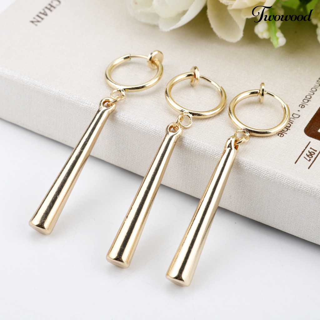 Anting Kait Gantung Warna Solid Bahan Alloy Tahan Lama Untuk Wanita