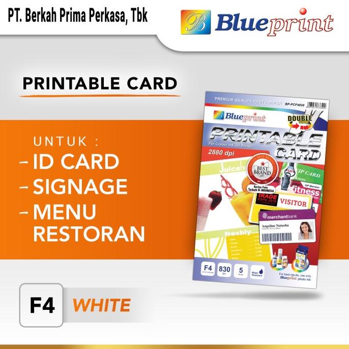 

Printable Card White, / Bahan Cetak ID Card White BLUEPRINT - F4