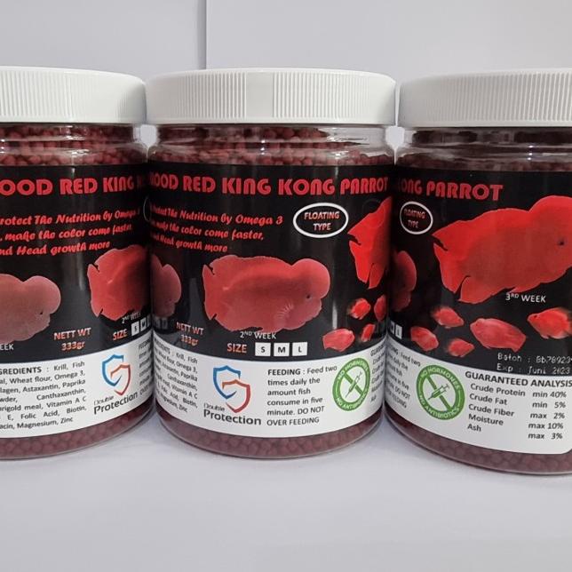 Exotic Life Super Blood Red King Kong Parrot Pakan Parrot &Lohan 333gr - M