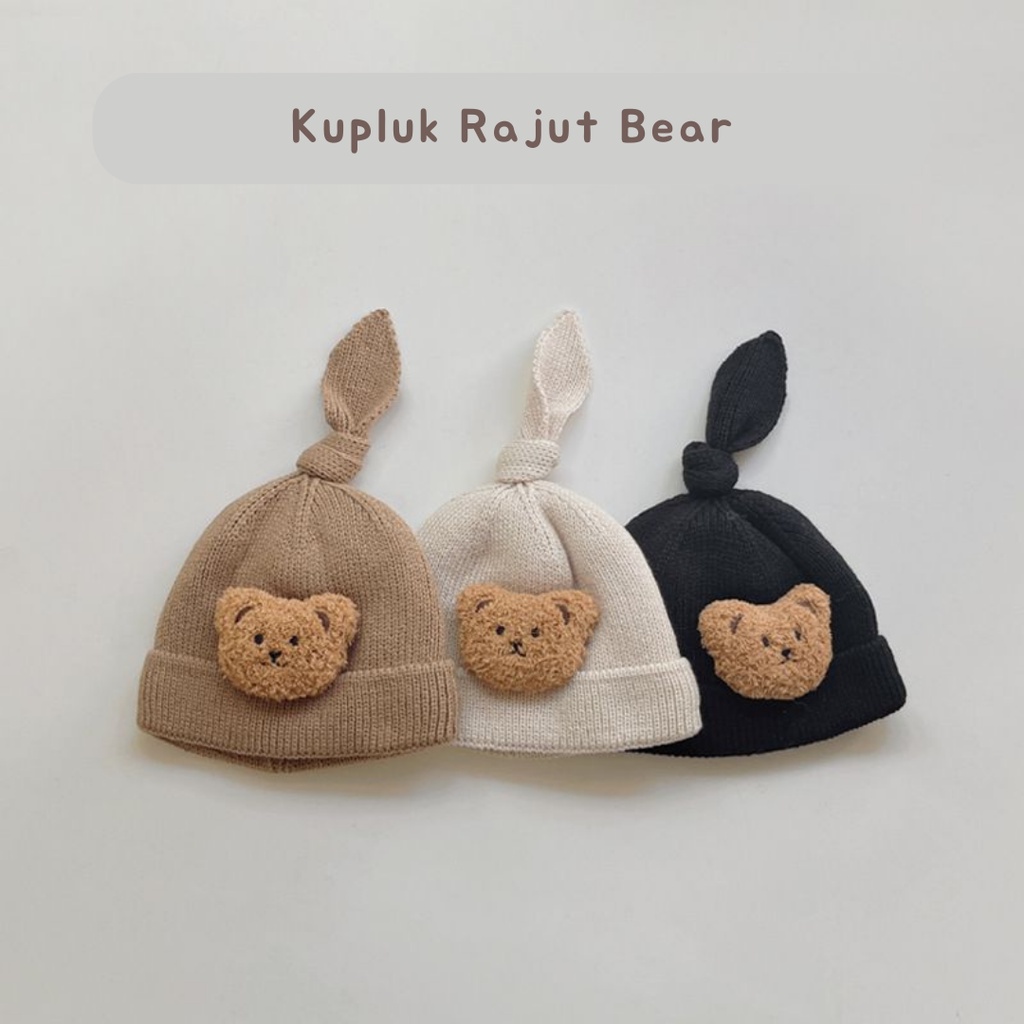 COD- Kupluk anak anak Unisex Usia 0-2 Tahun / Kupluk lucu premium Motif Bear impor premium korea