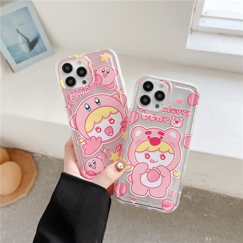 Soft Case TPU Motif Kartun Beruang Untuk IPhone 14 13 12 11 Pro Max