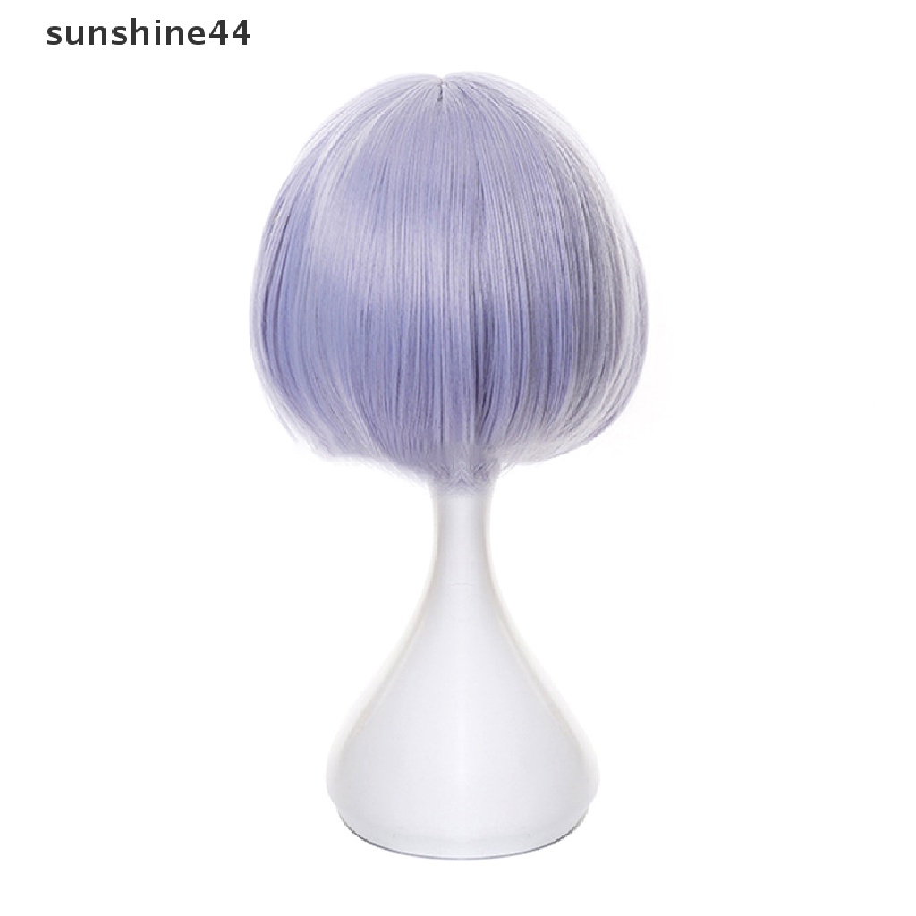 Sunshine Wig / Rambut Palsu Pendek Model Game Genshin Impact Noelle Warna Ungu Muda Untuk Cosplay