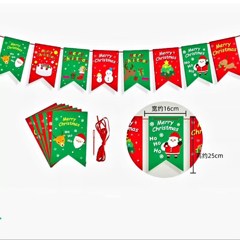 Banner Merry Christmas Santa Rusa Snowman Dekorasi Natal Murah Kado Garland Natal Merry Christmas Murah Ornamen Natal Harga Grosir