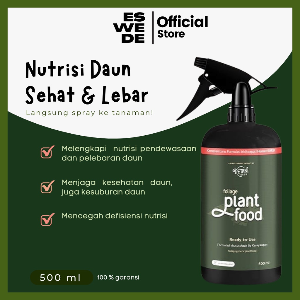 Jual Foliage Premium Pupuk Cair Kilat Organik Spesial Spray Tanaman Hias Daun Mempercepat