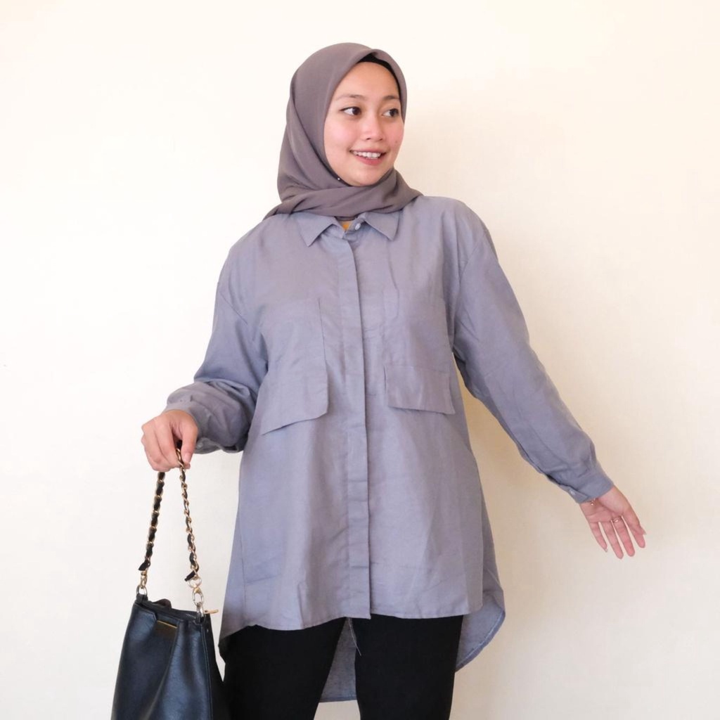 WOW-Kiyomi Linen Kemeja Wanita / Kemeja Linen / Atasan Wanita