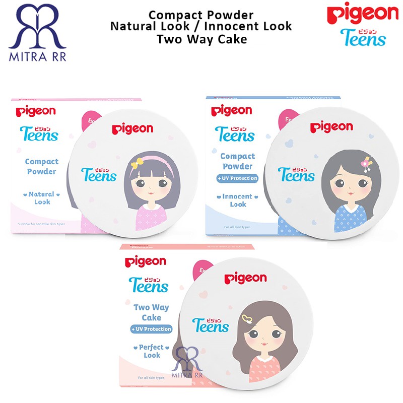 PIGEON TEENS Compact Powder Natural Look / UV Protection Innocent Look – Bedak Padat Remaja 14gr
