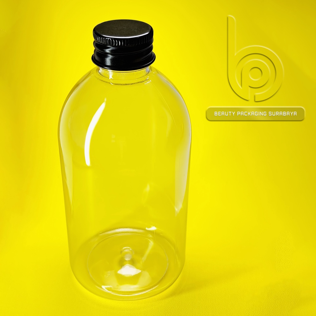 Botol plastik 250ml Oval bening tutup ulir