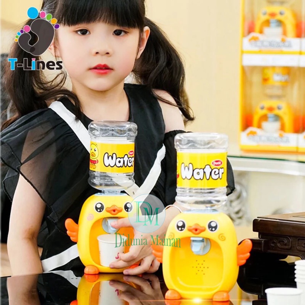 Mainan edukatif anak dispenser air galon portable mini karakter bebek mini water dispenser