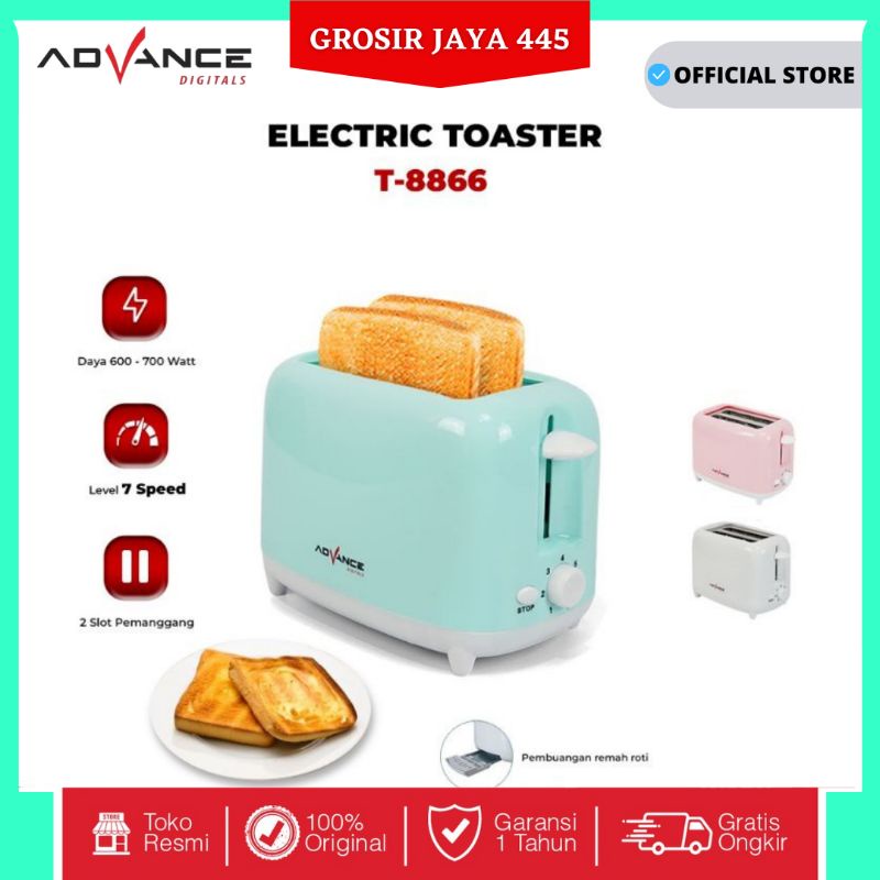 Pemanggang roti 2 slice toaster advance t 8866 t8866