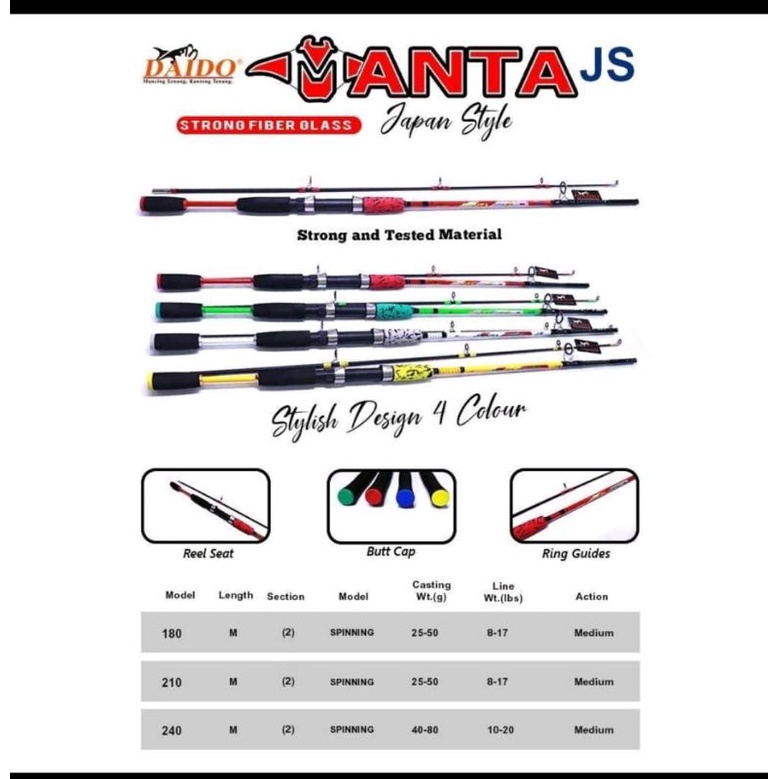 JORAN DAIDO SOLID FIBER MANTA 150,165,180,210,240