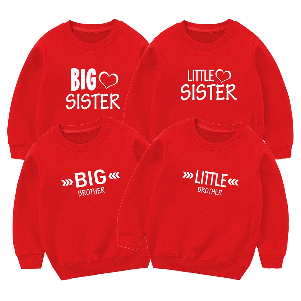 Sweater Anak Sweater Couple Sibling tee Series Family Couple sweater kembar sweater kembaran Distro 1-10 Tahun Laki Laki Perempuan Unisex Little Sister Big Sister Little Brother Big Brother kaos bro sis kaos brother sister  T-shirt Glory