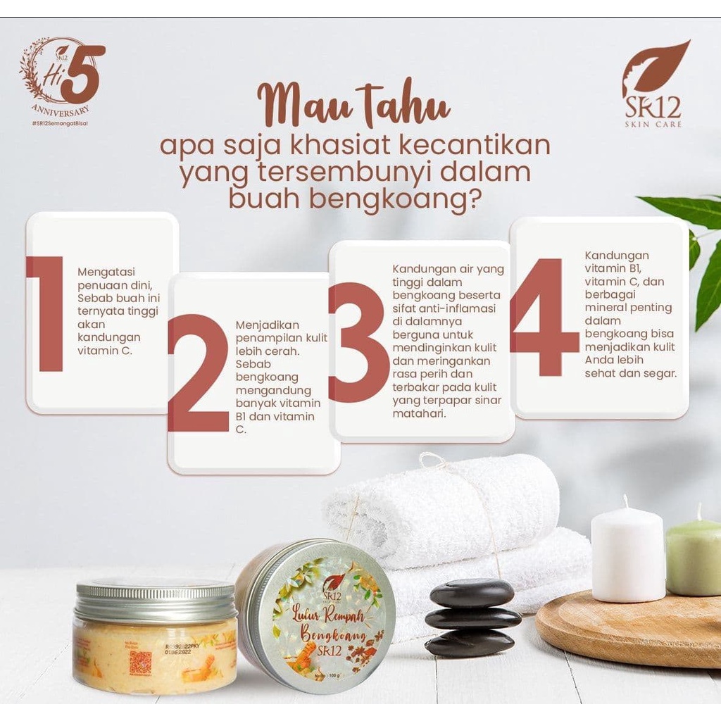 Lulur Rempah Bengkoang SR12 BPOM - Lulur Pencerah Mencerahkan Kulit - Original Isi 100 Gram