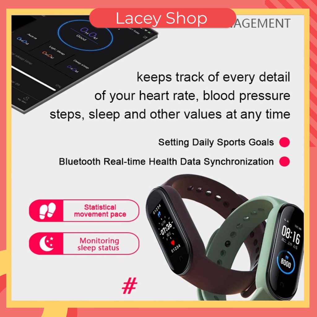 Smartwatch Jam Tangan Wanita Smart Band M7 M5 M6 Heart Rate Blood Pressure Fitness Tracker