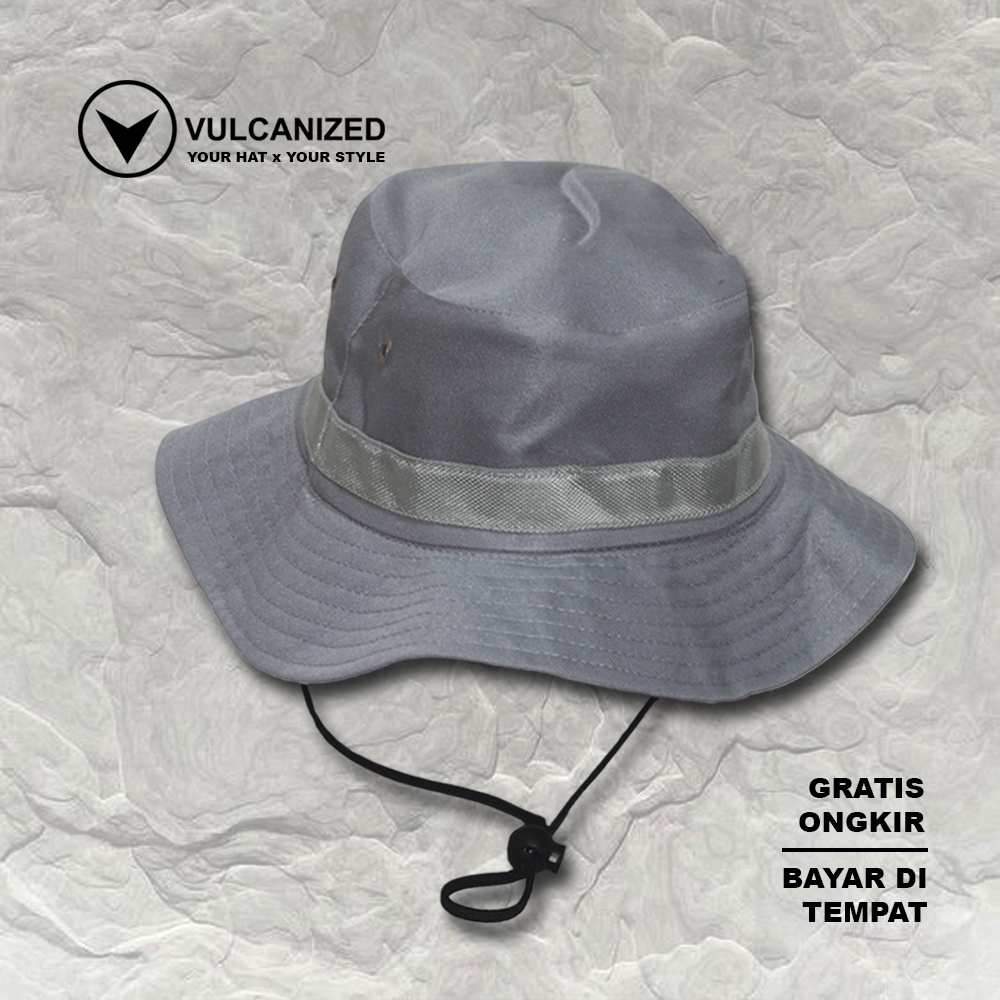 TOPI PANTAI BUCKET HAT POLOS DISTRO PRIA WANITA BAHAN DENIM RAFEL