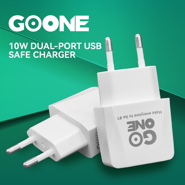 GOONE Kepala Charger Dual Port 10W Dual Port USB Safe Charger