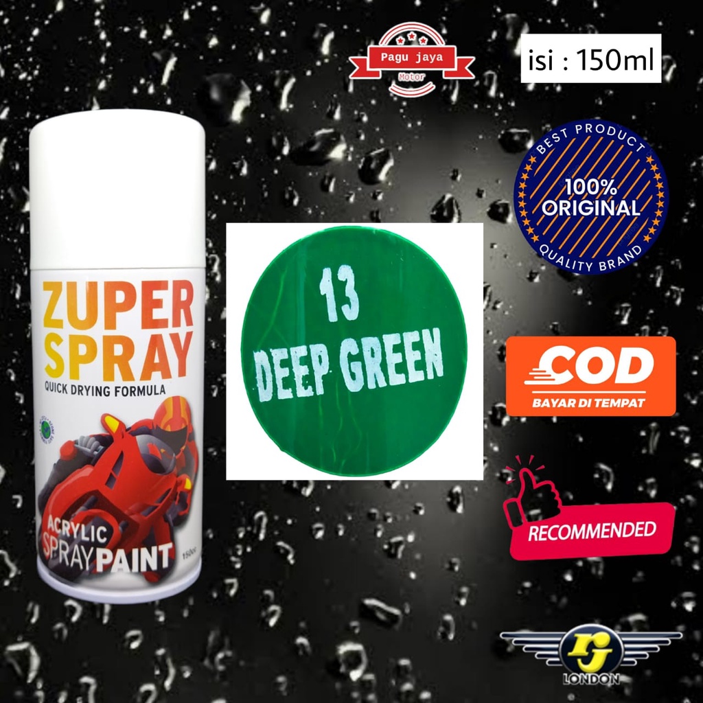 pilox pilok deep green hijau tua 150cc zuper spray cat semprot spray paint untuk motor mobil sepeda velg helm kayu besi plastik