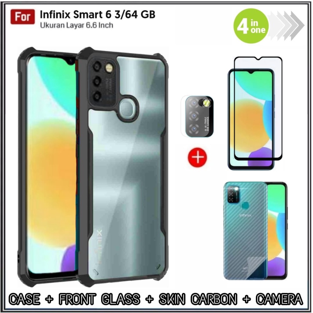 Riyanali_Shop PAKET 4IN1 Case Infinix S4 / S5 / S5 Lite / S5 Pro / Smart 4 Plus / Smart 4 / Smart 4c