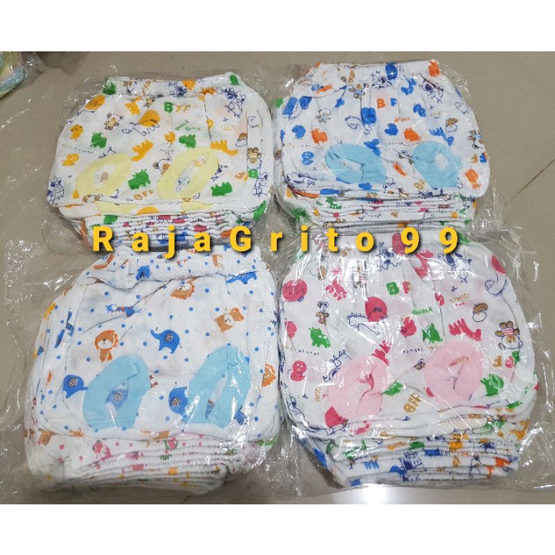 Celana Kacamata Bayi Putih Tabur Animal Bahan TC / Celana Pop Bayi Putih Print Grosir Newborn