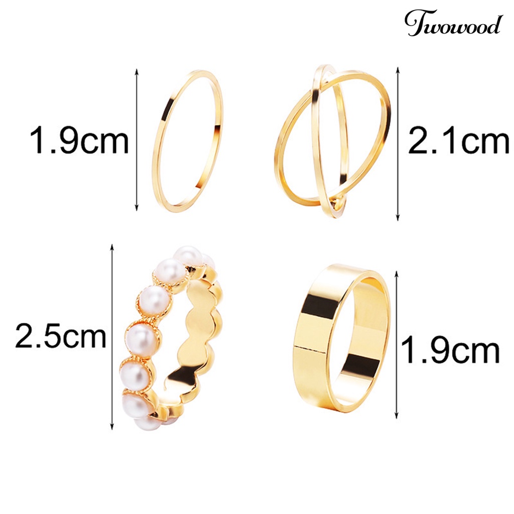 4pcs Cincin Tahan Lama Untuk Pesta Pernikahan