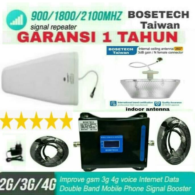 Penguat Sinyal Hp Repeater Gsm 2G 3G 4G(900/2100/1800)Bosetech Bt-9234