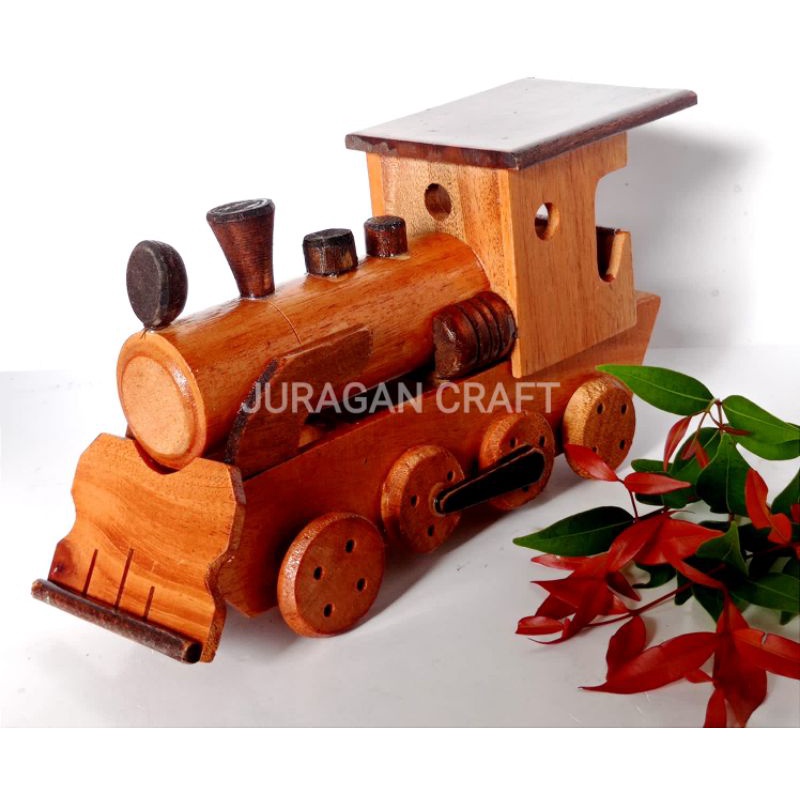MINIATUR KAYU LOKOMOTIF KAYU UKURAN M BESAR