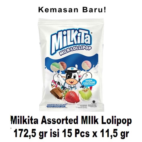 

Milkita Assorted MIlk Lolipop 108 gr isi 12 Pcs x 9 gr #PAS