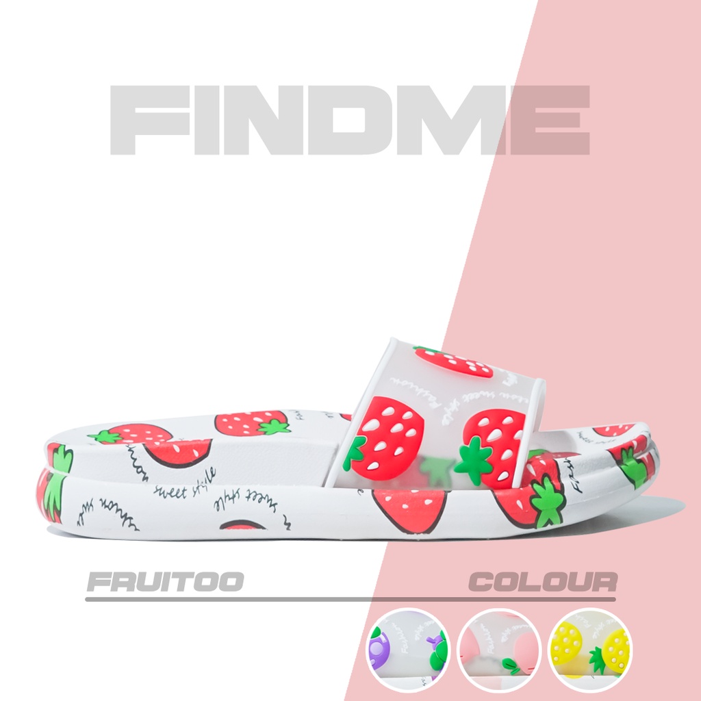 SANDAL WANITA MOTIF BUAH-BUAHAN CANTIK BAHAN RUBBER IMPORT MUDAH DICUCI FRUIT00