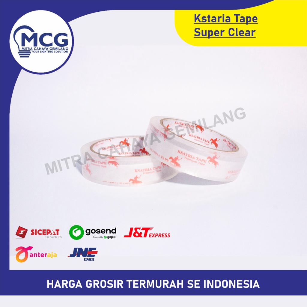 

Lakban Super Clear White KSATRIA Tape 12mm/24mm/48mm X 72Yard