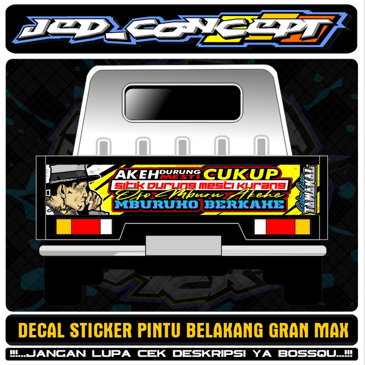 setiker pintu belakang gran max / decal pintu belakang gran max akeh durung mesti cukup