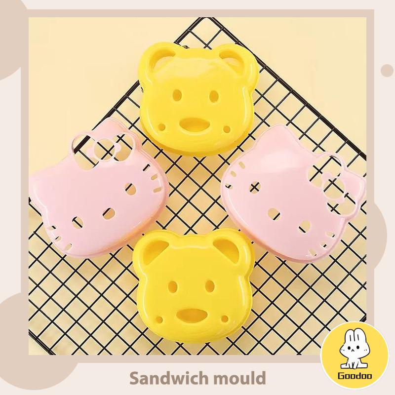 1Pcs/Set DIY Cetakan Pemotong Roti Biskuit Sandwich Bentuk Kartun Lucu Beruang Kelinci Untuk Dapur -Doo