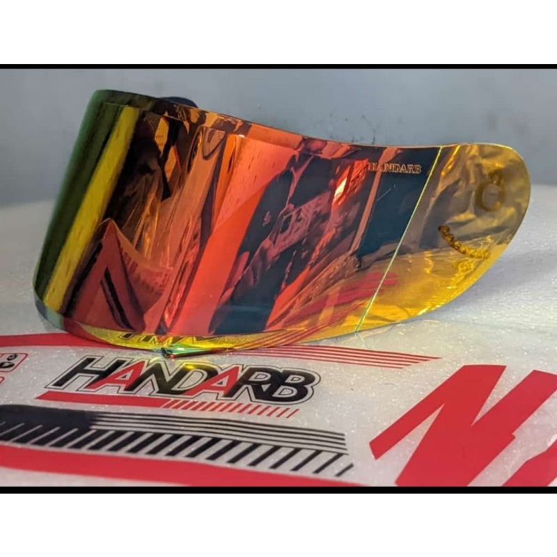 flat visor kyt r10 iridium red revo bonus stiker visor
