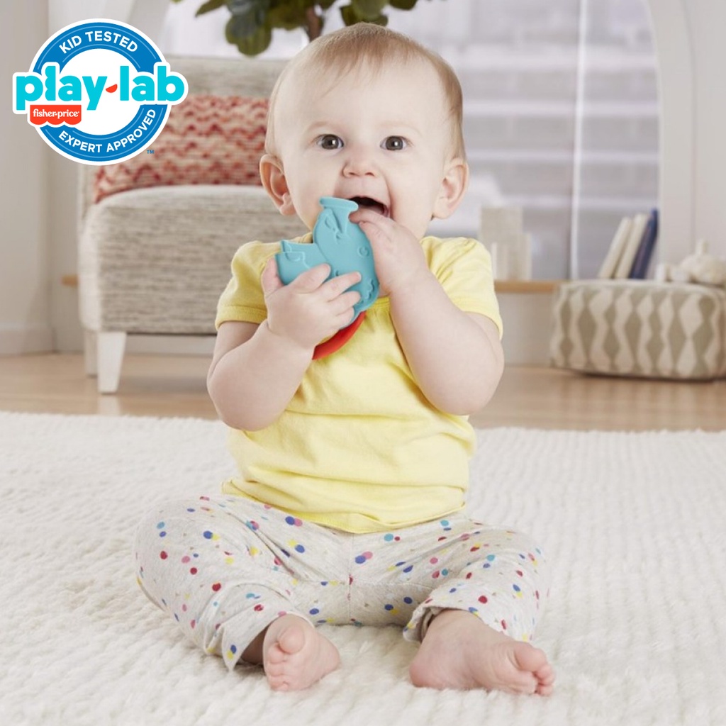 Fisher Price Blue Elephant Teether - Mainan Gigitan Anak