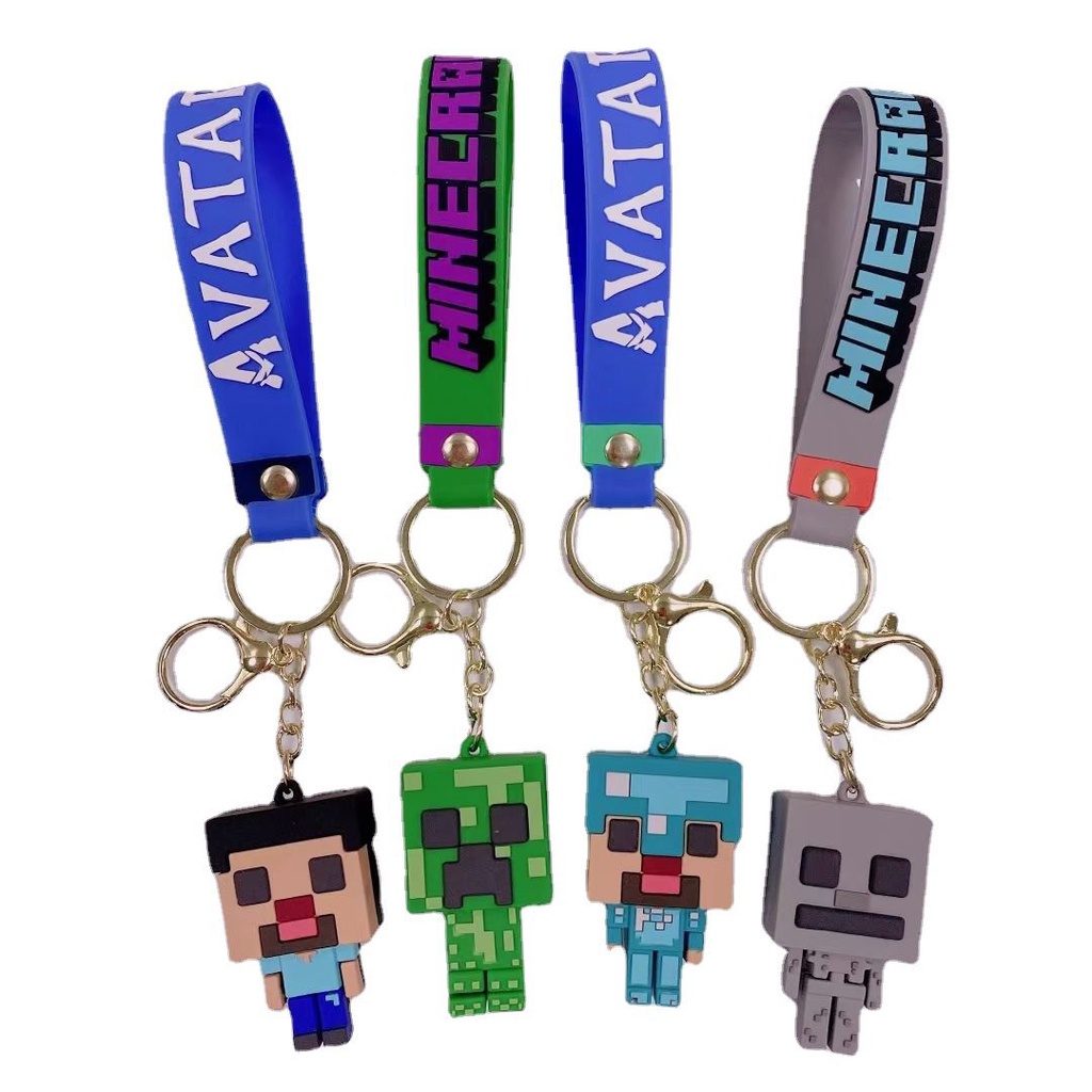 Game Mine-craft Creeper Keychain Figure Pendant Toy Keyring Kids Xmas Gifts Birthday