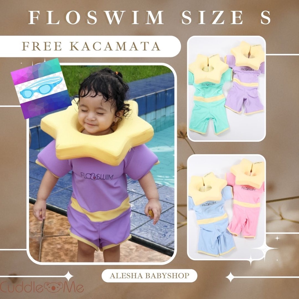 FREE Kacamata Renang *Floswim Cuddle me Baju Renang Pelampung Anak  Size S UNTUK 1 TAHUN