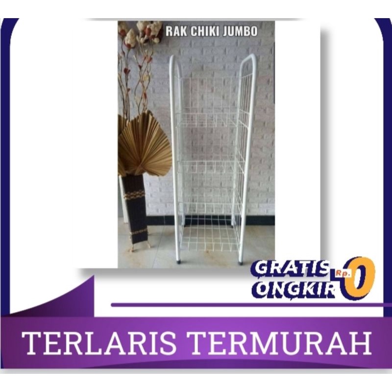 Rak Ciki Chiki Jajan Snack Display Toko Warung JUMBO Murah susun 4 susun serbaguna Termurah Rak Mini