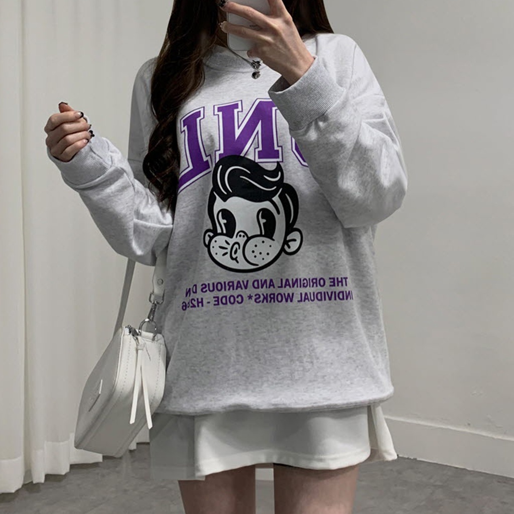 Sweater Oversize ONL Baby - Sweatshirt Unisex Terbaru - Bahan Fleece - Size - L - XL - XXL