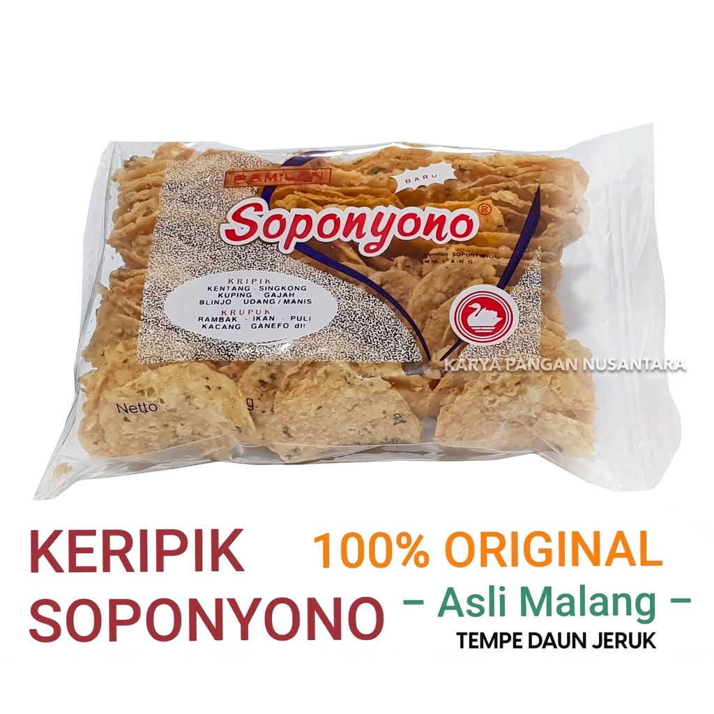 

KERIPIK TEMPE DAUN JERUK SOPONYONO ORIGINAL KRIPIK TEMPE SOPONYONO ASLI MALANG