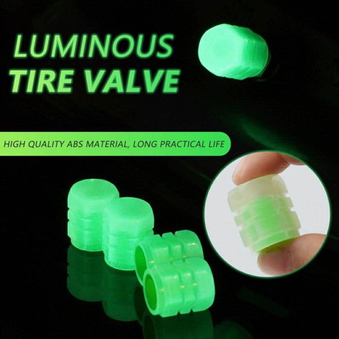 Tutup Pentil Ban Mobil Motor Sepedah Glow in The Dark Luminous Tire Cap