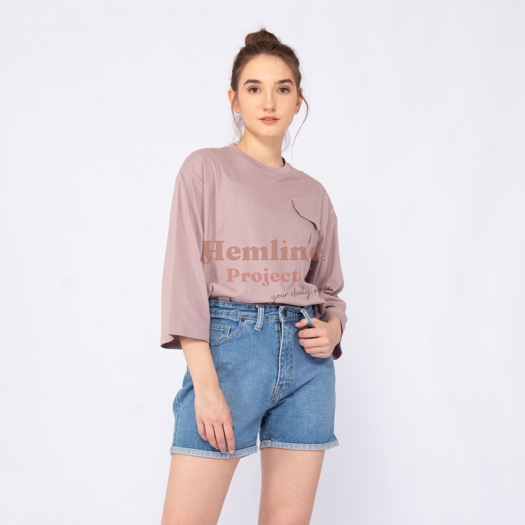 Haura Oversized Plain Top Lilac