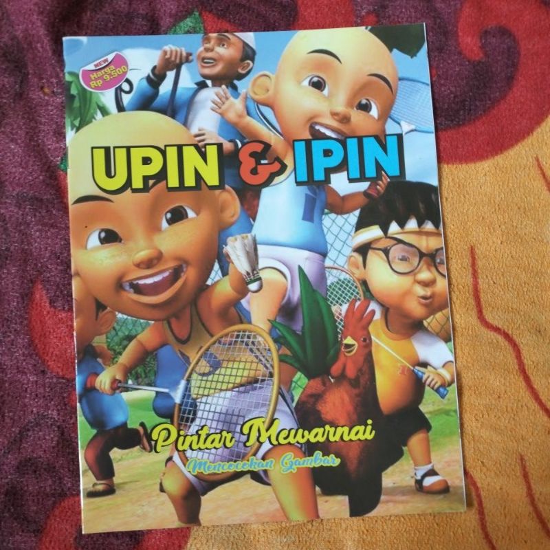 ORIGINAL BUKU UPIN DAN IPIN PINTAR MEWARNAI MENCOCOKKAN GAMBAR UKURAN BESAR